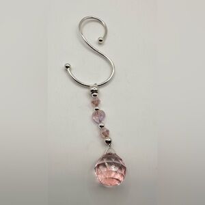 925 Sterling Silver with Pink Crystals with an S-Hook-Good Preowned Condition